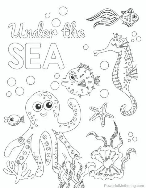 Simple and fun Under The Sea printable activities for kids. These games are so fun, kids won't know just how much they are learning.  #underthesea #oceanactivities #freeprintablesforkids Ocean And Sea Life Theme Preschool, Under The Sea Projects For Preschoolers, Sea Side Activities For Kids, Under Sea Crafts For Kids, Under The Sea Games Activities, Sea Life Worksheets Preschool, Under The Sea Prek Activities, Ocean Theme Activities Kindergarten, Ocean Coloring Pages Preschool