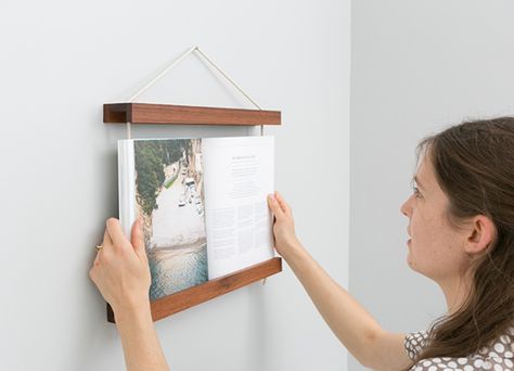 Book Frame, Open Books, Kinfolk Magazine, Frankie Magazine, Recycle Timber, Book And Frame, Book Wall, Recipe Books, Hanging Frames