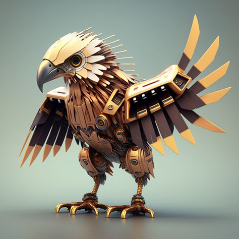 Robot Bird Concept Art, Robot Bird, Digital Humanities, Steampunk Elements, Mecha Art, Maya Modeling, Steampunk Robot, Scorched Earth, Eagle Drawing