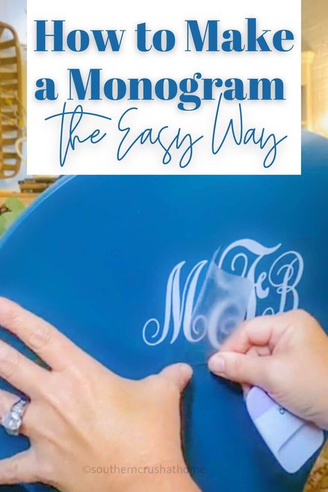 How to Make Monogram Initials For Your Home Decor using Cricut Joy How To Monogram Initials, How To Make Monograms With Cricut, How To Monogram, Writing Machine, Cricut Monogram, Using Cricut, Family Monogram, Upcycle Decor, How To Make Stickers