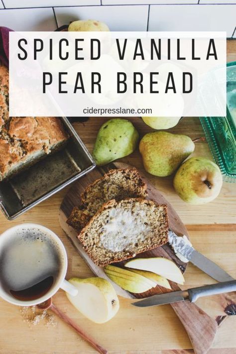 Banana Pear Bread, Pear Baked Goods, Fresh Pear Bread, Fresh Pear Recipes, Pear Recipes Easy, Bread Png, Fall Bread, Pear Bread, Cakes Pastries