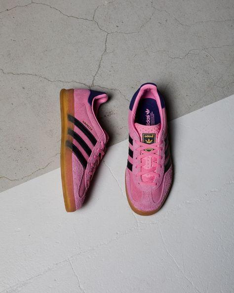 Like a dazzling dash of ruby light, the pink suede Gazelle Indoor from adidas Originals is a certified head-turner. Get yourself some authentic terrace good looks with our limited restock, available now at the link in bio. Shoe Trends, Popular Sports, Best Sneakers, Pink Suede, Prada Shoes, Girls Best Friend, The Pink, Trending Shoes, Copenhagen