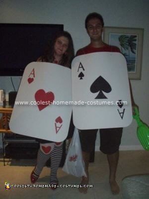 Homemade Pocket Aces Couple Costume Poker Costume, Diy Voodoo Doll Costume, Voodoo Doll Costume, Diy Costume Ideas, Card Costume, Queen Card, Book Costumes, Celebrity Costumes, Poker Party