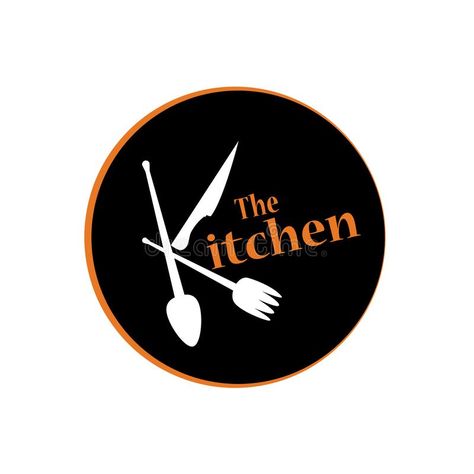 Illustration about The kitchen logo design. Illustration of print, design, cafe - 136433694 Kitchen Logo Ideas, Logo Design Food Kitchens, Pub Logo Design Ideas, Logo Dapur Design, Food Logo Design Inspiration Creative, Resturant Logo Design Ideas, Food Logos Design, Kitchen Logo Design Branding, Food Logo Design Ideas Creative