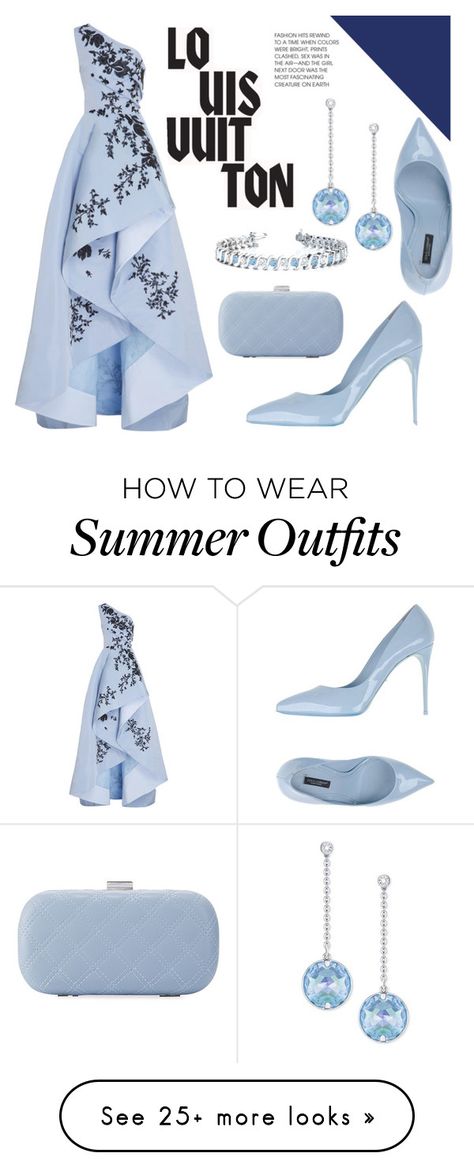 "Blue Dress" by bethany-whisper on Polyvore featuring Monique Lhuillier, Dolce&Gabbana, La Sera, Allurez, Swarovski, Louis Vuitton and dress Unique Black Dresses, Polyvore Dress, Engagement Gowns, Trendy Dress, Cocktail Evening Dresses, Summer Styles, Monique Lhuillier, Dresses For Teens, 50 Fashion