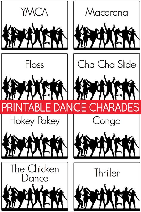 Dance It Out with Dance Charades Cards: Super Popular Moves & Styles Dance Scavenger Hunt, Dance Party Games For Adults, Dance Party Crafts, Dance Games For Adults, Dance Games For Children, Elementary Dance Themes, Gender Reveal Ideas Simple, Dance Theme Ideas, Dancing Activities