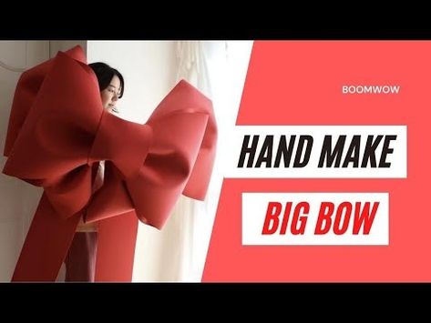 (4034) 【Ins Trendy】How to Make a Giant Bow! CHEAP and Easy! - YouTube Giant Ribbon Bow Diy, Big Ribbon Bows Diy, Ribbon Bows Diy, New Gender Reveal, Pinecone Crafts Christmas, Giant Bow, Bow Diy, Bows Diy Ribbon, Bows Diy