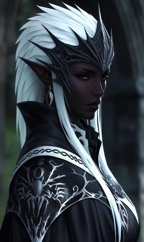 Shadar Kai Female, Drow Priestess, Fake Women, Shadar Kai, Female Elf, Female Dragon, Dark Elf, Armors, Fantasy Illustration