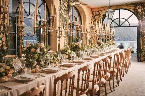 Villa del Balbianello wedding Italian Ballroom, Villa Balbianello Wedding, Villa Del Balbianello Wedding, Balbianello Wedding, Italian Estate, Balcony Wedding, Wedding Tiktok, Italian Villa Wedding, Villa Balbianello