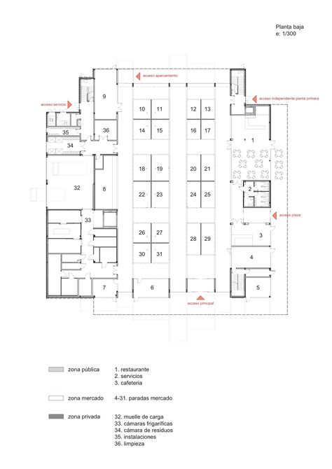 San Miguel Market, School Floor Plan, Supermarket Design Interior, Mall Kiosk, Architecture Portfolio Design, Basement Plans, Supermarket Design, Plans Architecture, Architecture Concept Diagram