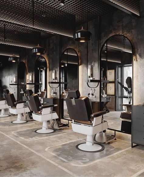 Andrea Barber, Modern Barber Shop, Barbershop Design Interior, Best Barber Shop, Hair Salon Interior Design, Salon Interior Design Ideas, Barber Shop Interior, Barber Haircuts, Nail Salon Interior Design