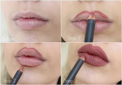 Overline Lips, Overlined Lips, Basic Makeup Tutorial, Permanent Lipstick, Kylie Jenner Lips, Beauty Hacks Lips, Lip Tutorial, Lipstick Art, Lip Injections