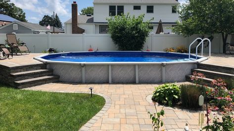 Semi Above Ground Pool, Ideas De Piscina, Piscina Intex, Pool Deck Plans, Semi Inground Pools, Best Above Ground Pool, Swimming Pool Decks, Above Ground Pools, Above Ground Pool Ideas