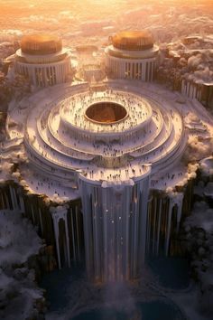 Energy Meditation, Future Buildings, Time Alone, Fantasy City, Fantasy Castle, Fantasy Setting, Fantasy Places, Futuristic City, Fantasy Art Landscapes