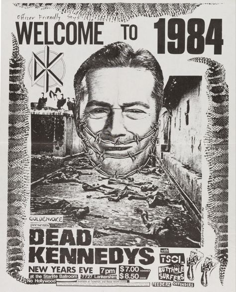 Dead Kennedys Poster, Posters Art Deco, Punk Rock Posters, Rock Poster Design, Poster Punk, New Wave Music, Dead Kennedys, Punk Movement, Punk Poster