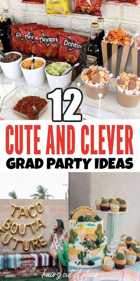 Here are 12 super cute and easy DIY graduation party ideas! You will love these for a high school or graduation party, decoration inspiration, activities and food ideas. All affordable and adorable grad party ideas.