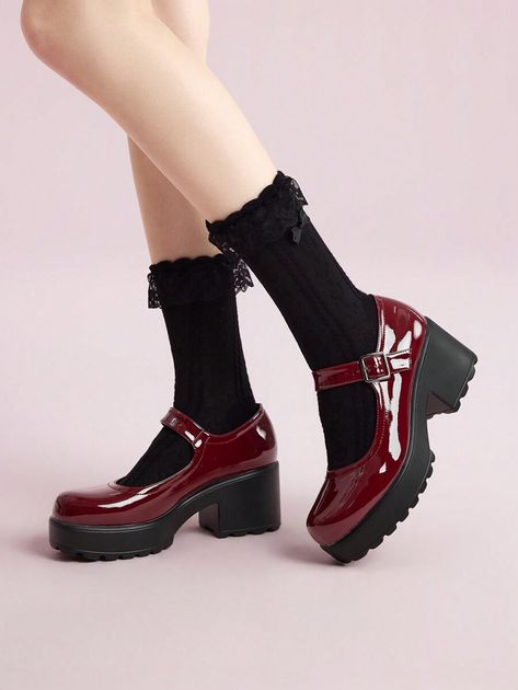 CUCCOO DOLLMOD Women Fashionable Red Buckle Strap Wedge High Heels Red Platform, Strap Wedge, High Heel Wedges, Unique Shoes, Womens Wedges, Womens High Heels, Dream Shoes, Kids Beachwear, Luggage Bags