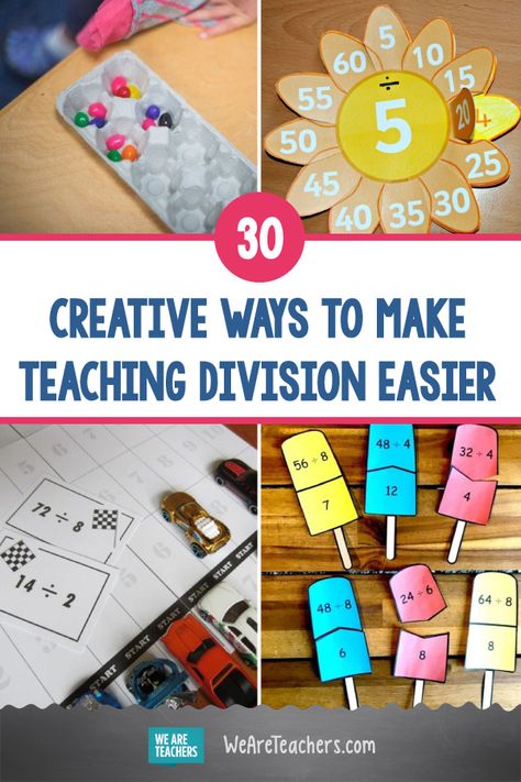 30 Creative Ways to Make Teaching Division Easier. Teaching division can be a real challenge. Find the best division activities to help every type of learner master this important math skill. #activities #activitiesforkids #division #math #teachingmath #fourthgrade #fifthgrade Long Division Activities, Division For Kids, Vendor Machine, Teaching Division, Math Meeting, Division Activities, Grade Three, Division Games, Multiplication Activities