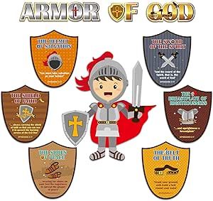 gisgfim Armor of God Bulletin Board Decorations Christian Bible Verse Religious Bulletin Board Medieval Knight Cutouts Classroom Decor Jesus Church Sunday School Bulletin Board Decor Armor Of God Bulletin Board, Religious Bulletin Boards, Pharmacy Books, Sabbath School, Childrens Bible, Bulletin Board Decor, Board Decoration, School Bulletin Boards, Christian Bible Verses