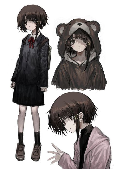 Lain Iwakura, Serial Experiments Lain, Arte Punk, Mia 3, Sketchbook Art Inspiration, Pretty Art, Art Sketchbook, Aesthetic Art, Manga Art