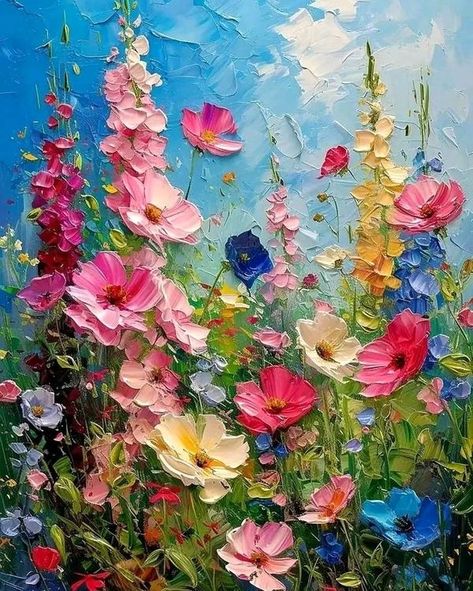 Painting Impressionism, Abstract Flower Art, Lake Painting, Wall Painting Decor, Gems Art, Watercolor Flowers Paintings, Abstract Art Landscape, Art Kits, Abstract Flowers