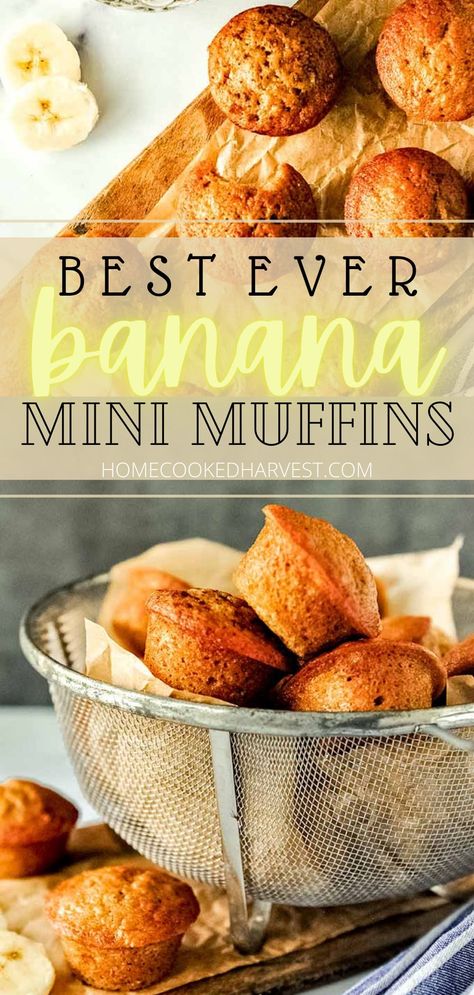 These Banana Mini Muffins are made with creamy buttermilk, soft brown sugar, and (of course) nicely ripened bananas all rolled into a thick muffin batter. This banana bread muffin recipe will have you making muffins on repeat. Moist Banana Bread Muffins, Banana Mini Muffins, Making Muffins, Banana Bread Muffin Recipe, Mini Muffin Recipe, Mini Banana Muffins, Banana Muffins Easy, Healthy Banana Muffins, Baking Treats