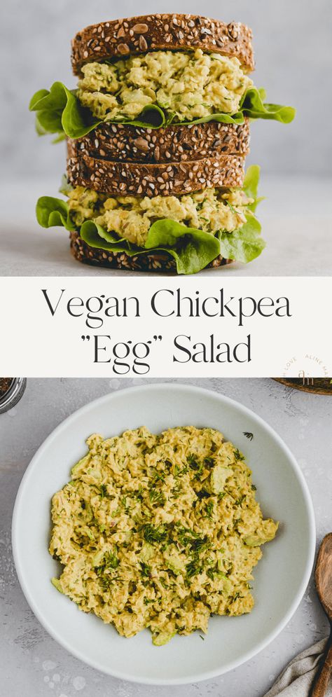 Chickpea Egg Salad, Vegan Egg Salad Recipe, Vegan Egg Salad, Vegan Chickpea Recipes, Vegan Spread, Egg Salad Sandwich, Chickpea Salad Sandwich, Vegan Egg, Quick Vegan