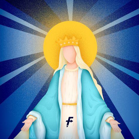 Mother Mary pubmat. FORWARD, Feast of the Immaculate Conception, Mary Mother Mary Illustration, Birthday Pubmat, Feast Of Immaculate Conception, Immaculate Conception Of Mary, Fancy Dress Competition, Mother Mary Images, The Immaculate Conception, Graphic Shapes Design, Graphic Shapes