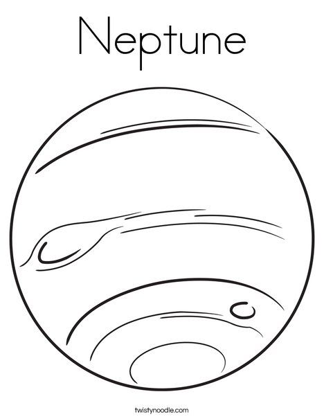 Neptune Coloring Page - TwistyNoodle.com Neptune Project, Neptune Color, Planet Tattoo, Planet Coloring Pages, Neptune Planet, Coloring Pages Nature, Planet Colors, Planet Drawing, Space Coloring Pages