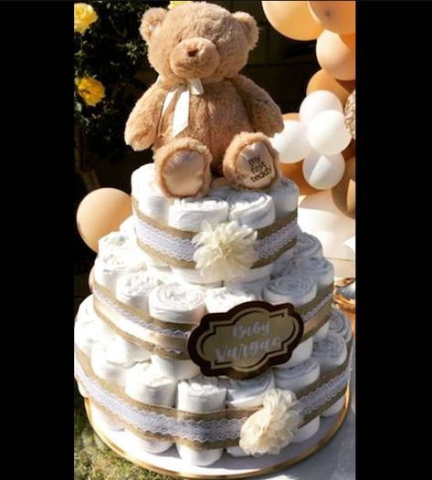 Baby Boy Teddy Bear Shower Ideas, Baby Shower Teddy Bear Cake, Teddy Bear Cake Ideas, Teddy Bear Baby Shower Cake, Teddy Bear Diaper Cake, Bear Diaper Cake, Teddy Bear Baby Shower Theme, Bear Baby Shower Cake, Pamper Cake