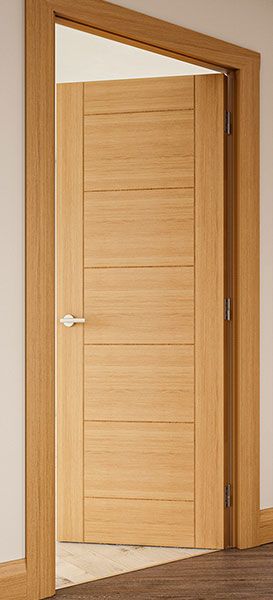 Sevillia Grooved Pre-finished Oak Internal Door Internal Flush Door Design, Interior Wooden Doors Modern, Internal Wooden Doors Ideas, Wooden Door Bedroom, Internal Wooden Doors Modern, Solid Wood Doors Entrance, Solid Wood Door Design Modern, Main Doors Interior Modern, Bedroom Flush Door Design