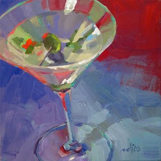 Patti Mollica Patti Mollica, Art Cocktail, Christmas Drink, Block Painting, Aqua Art, Floral Doodle, Color Study, Martini Glasses, Bar Art