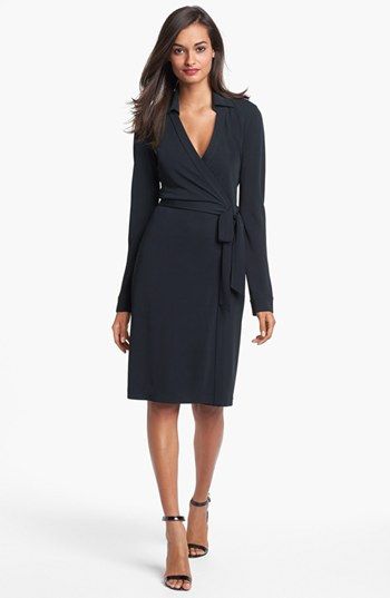 Classic DVF Wrap Dress at Nordstrom Diane von Furstenberg 'New Jeanne 2' Jersey Wrap Dress Diane Von Furstenberg Wrap Dress, Dvf Wrap Dress, Jersey Wrap Dress, Chique Outfits, Iconic Dresses, 가을 패션, Black Wrap Dress, Looks Style, Mode Inspiration