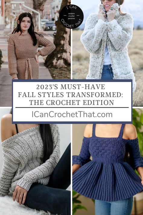 As the leaves change color and the wind picks up, the world of fashion changes as well. The Autumn Elegance: Top 2023 Fall Fashion & Crochet Interpretations collection brings you the latest and greatest trends in fashion, all with a cozy and warm crochet twist. Explore our guide and embrace the season's most stunning trends as you transition from summer to fall. Trending Crochet Patterns 2023, Victorian Shawl, 2023 Fall Fashion, Sweater Dress Pattern, Crochet Apparel, Fall Crochet, Fall Crochet Patterns, Scarf Patterns, Crochet Twist