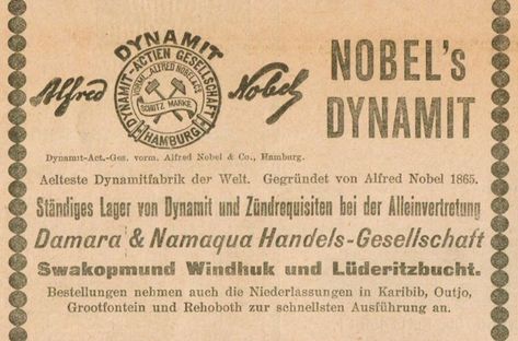 This was the fifth of Alfred Nobel's 355 patents and his most famous. As a student of chemistry Nobel had become interested in finding an alternative to the highly unstable nitroglycerin while working in his father's explosive factory. Nobel went on to invent other explosives including gelignite... Famous Advertisements, Medicine Art, Alfred Nobel, Photography Space, Stefan Zweig, Nobel Prize Winners, Chinese History, Music Theater, Nobel Prize