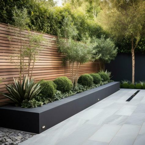 Outside Landscape Ideas, Garden Minimalist Design, Minimalist Garden Ideas, Modern Garden Inspiration, Modern Minimalist Garden, Minimalist Garden Design, Modern Garden Ideas, Backyard Layout, Modern Deck