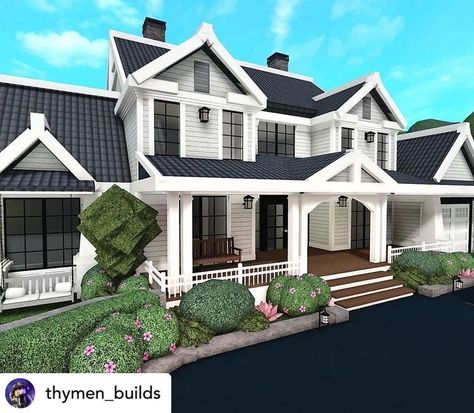 Cottage Core Bloxburg House, Modern Suburban House, Warehouse Layout, Winter House Exterior, Farmhouse Layout, Two Story House Design, Houses Bloxburg, Bloxburg Houses, Bloxburg House Ideas Layout