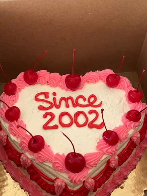 Cake Ideas For 24th Birthday, 2002 Birthday Party, Since 2002 Cake, 22 Cakes Birthday, 21 Cake Aesthetic, Birthday Cake 21 Aesthetic, 21 Heart Birthday Cake, Since 2003 Cake, Cake Ideas 22 Birthday