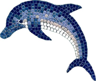 Delfin Mosaik, Dolphin Mosaic, by ALEA-mosaic.com | von Moha… | Flickr Dolphins Mosaic, Funny Medieval, Dolphin Wall Art, Medieval Artwork, High Middle Ages, Mosaic Kits, Mosaic Kit, Glazed Ceramic Tile, Cat Reading