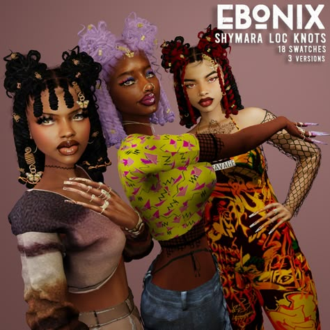 🦋 Shymara Bob Loc Knots 🦋 | Patreon Sims 4 Cc Moodlets, L0lkhalia Sims 4, Xxblacksims Hair Cc, Sims 4 Butterfly Locs Cc, Sims 4 Alpha Cc Folder, Sims 4 Cc Black Female Hair, Ts4 Black Cc, Black Sims Cc Clothes, Bonnet Cc Sims 4