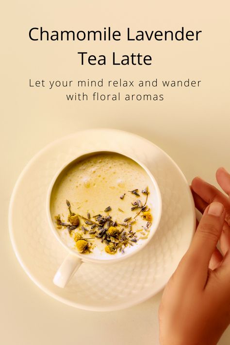 Herbal Milk Tea, Lavender Tea Recipe, Herbal Tea Latte, Chamomile Tea With Milk, Honey Lavender Tea, Lavender Chamomile Tea Recipe, Herbal Mocktails, Lavender Drinks, Chamomile Tea Recipe