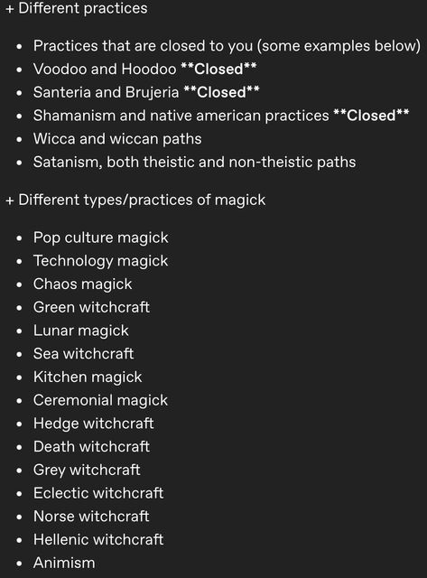 Closed Practices In Witchcraft, Pop Culture Witchcraft, Closed Witchcraft Practices, Closed Practices Witchcraft, Ceremonial Witchcraft, Grimoire Organization, Closed Practices, Witch Tumblr, Witchcraft Tumblr