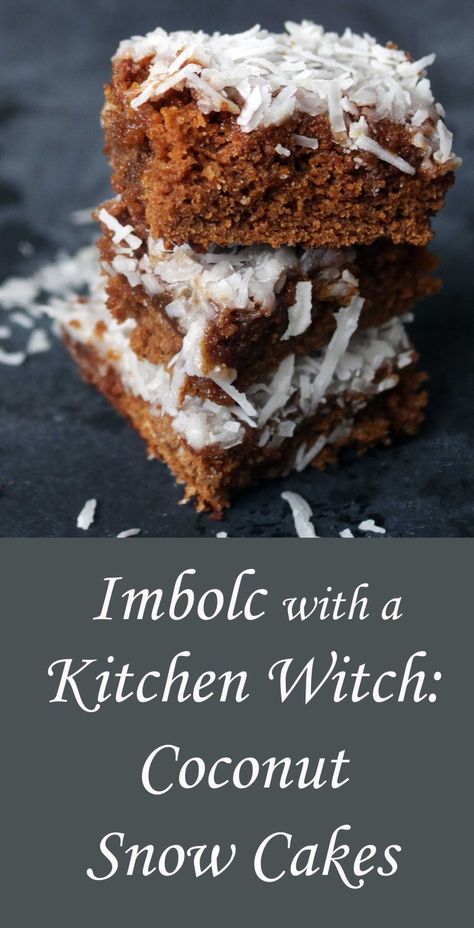 Coconut Snow Cakes: Imbolc with a Kitchen Witch - Moody Moons Wicca Traditions, Pagan Recipes, Witch Recipes, Imbolc Ritual, Snow Cake, Pagan Holidays, Kitchen Witch Recipes, Dog Sleep, Winter Treats