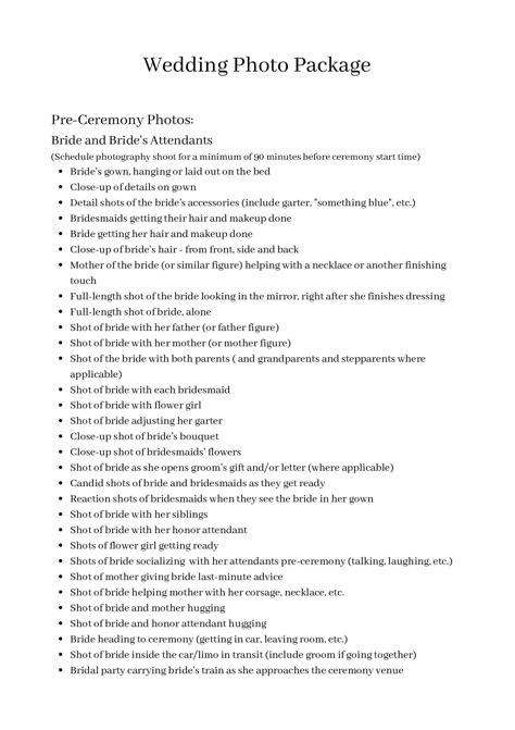 An 11-page PDF digital download that includes the following: - FREE Detailed Wedding Day Itinerary - A wedding photo package that includes a list of the Pre-ceremony photos for both the wedding parties, Ceremony Photos, Formal After-Ceremony Photos, Reception Photos, and Unique Photo Opportunities. This is a great way to plan the photos you would like to have ahead of time and can be given to the photographer, wedding planner, maid of honour, etc. This purchase includes one PDF file to download. Photo Checklist For Wedding, Wedding Photography Itinerary, Wedding Photographer Itinerary, Itenary For Wedding Day, Wedding Photo Itinerary, Wedding Day Timeline 11am Ceremony, Wedding Photo Schedule, Wedding Day Planner, Pre Ceremony Wedding Pictures