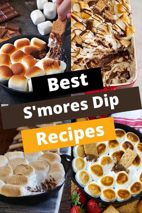 TOP 17 S'MORES DIP RECIPES FOR GOOEY GOODNESS S’mores Dip Charcuterie Board, Cast Iron Smores Dip, Slow Cooker Smores Dip, S’mores Dip Board, Recipe For S’mores Dip, Smoked Smores Dip, S’mores Dip Cold, Smore Dip Recipe, S’more Dip Oven