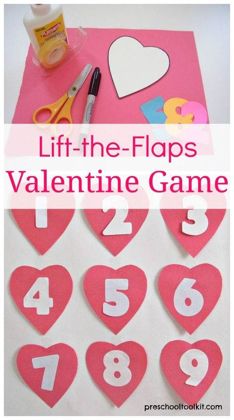 Lift the flaps Valentine game for kids - Preschool Toolkit Valentine's Day Game, Preschool Valentine, Preschool Valentine Crafts, Valentine's Day Party Games, Valentine Party Game, Kindergarten Valentines, Valentines Bricolage, Valentine's Day Crafts, Children Crafts