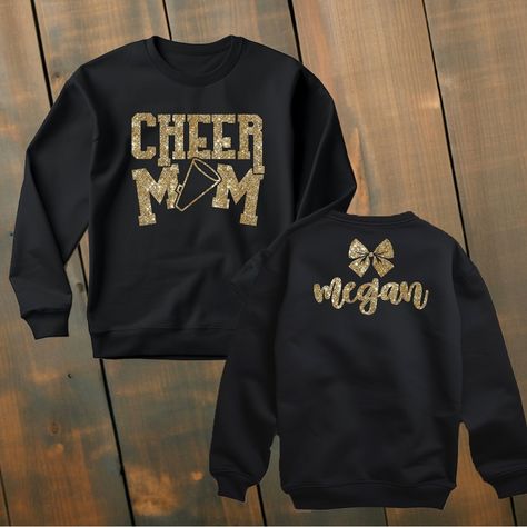 Cheer Mom Custom Sweatshirt Perfect Gift Idea Each Can Be Customized With Any Name Lots Of Color Choices Available Plus Sizes Available Up To 5x (Msg Me For A Listing) Cheer Mom Shirt, Cheer Team Gifts, Football Cheer, Cheer Mom Shirts, Cheer Coaches, Cheer Gifts, Mom Sweater, Cheer Shirts, Cheer Team