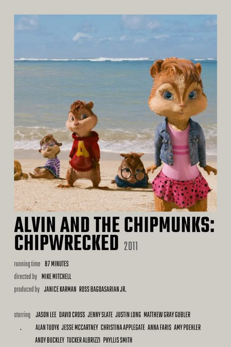 Alvin And The Chipmunks Poster, Alvin And The Chipmunks Aesthetic, Chip Munks, Cinema Journal, Alvin And The Chipmunks Chipwrecked, Andy Buckley, Alvin And Chipmunks Movie, Movie Scrapbook, Sing Animation