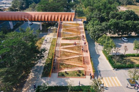 Stairs Architecture Outdoor, Accessible Design Architecture, Footbridge Architecture, Ramp And Stairs Architecture, Ramps Architecture, Ramp Stairs, Landscape Stairs, Architecture Design Studio, Ramp Design