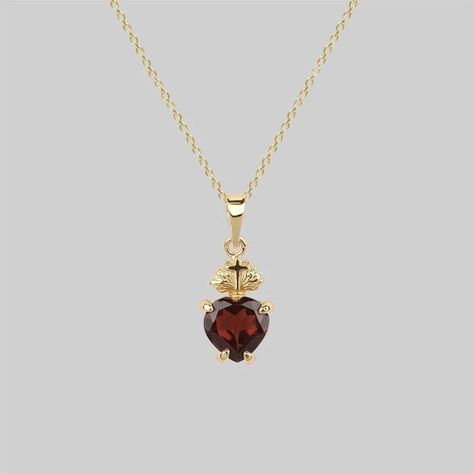 Garnet Necklace Gold, Sacred Heart Necklace, Mrs Necklace, Diamond Cross Necklace Gold, The Sacred Heart, Garnet Necklace, Garnet Jewelry, Diamond Cross Pendants, Pierced Jewelry